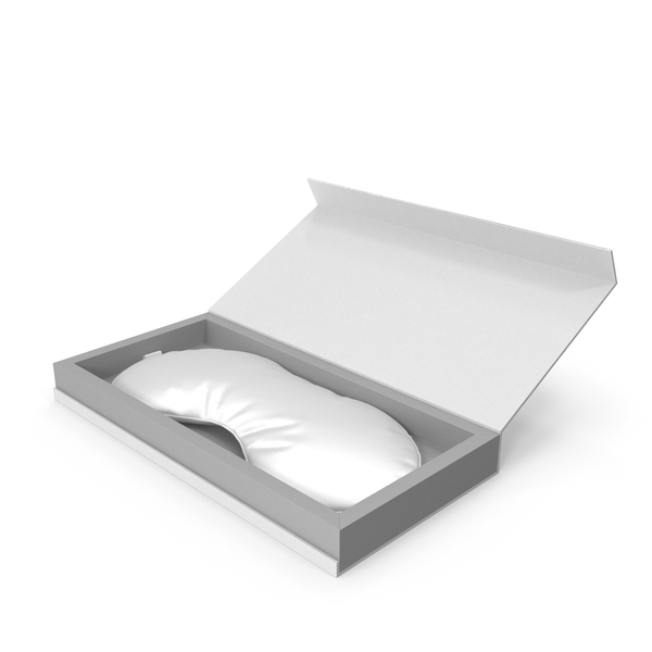 Sleeping: White Silk Sleep Mask with Gift Box PNG & PSD Images