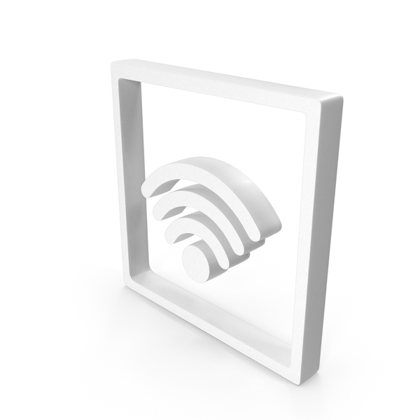 Symbols: White Square WiFi Symbol PNG & PSD Images