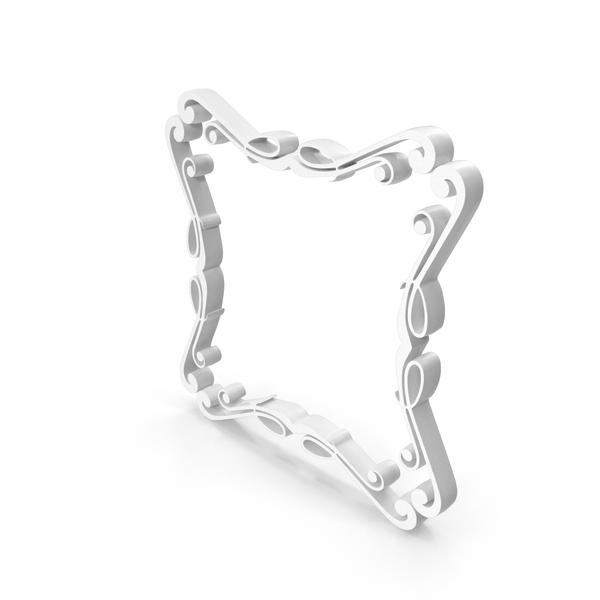 General Decor: White Square Wreaths Frame PNG & PSD Images