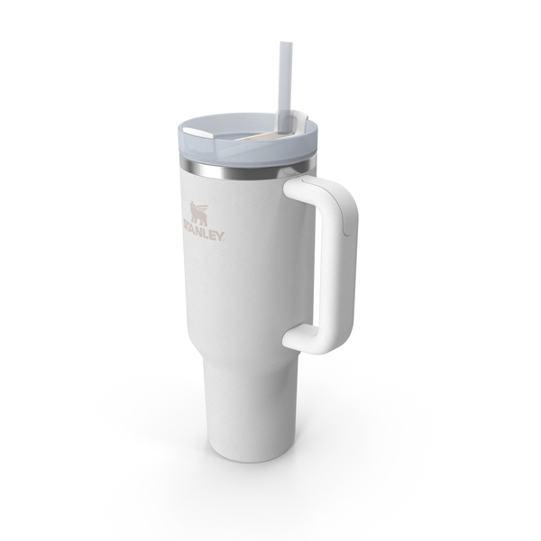 Mug: White Stanley Quencher Travel Tumbler PNG & PSD Images Mug: White Stanley Quencher Travel Tumbler PNG & PSD Images