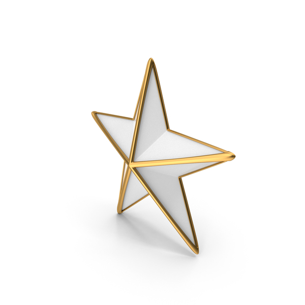 Ornament: White Star With Gold Frame PNG & PSD Images