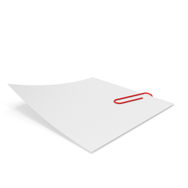 White Sticky Note With Red Paper Clip PNG & PSD Images