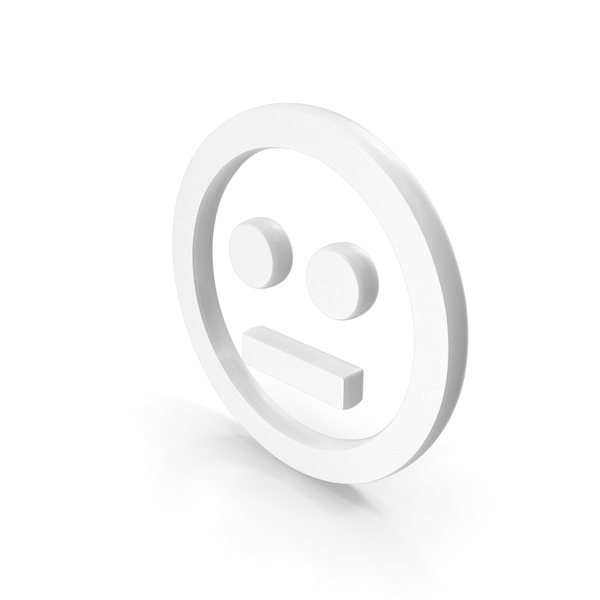 Symbols: White Straight Face Outline Icon PNG & PSD Images