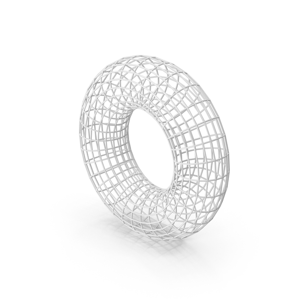 Geometric Shape: White Torus PNG & PSD Images