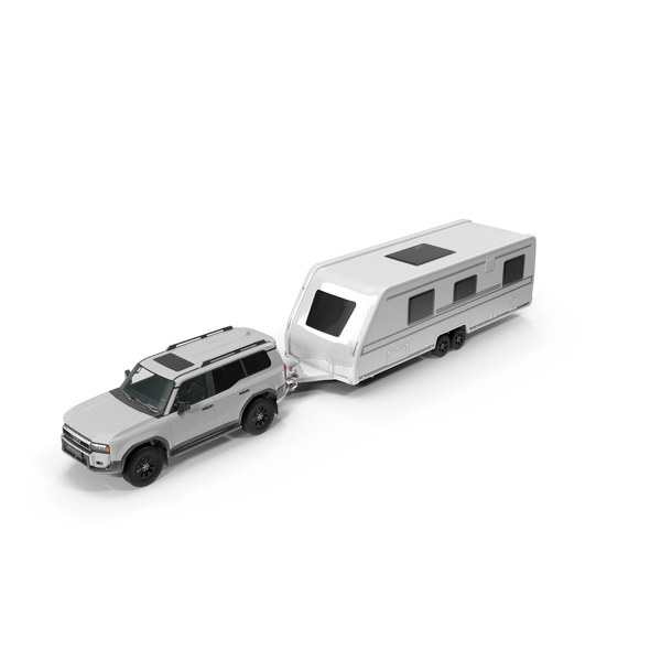 Suv: White Toyota Land Cruiser 250 and Camping Caravan PNG & PSD Images Suv: White Toyota Land Cruiser 250 and Camping Caravan PNG & PSD Images