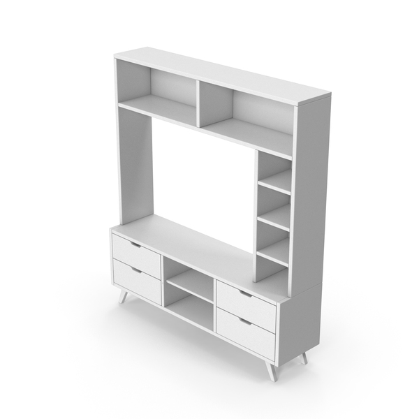 Living Room Set: White TV Stand PNG & PSD Images