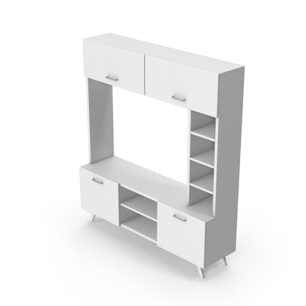 Living Room Set: White TV Stand PNG & PSD Images