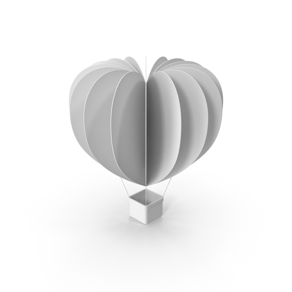 Balloons: White Valentine's Hot Air Balloon PNG & PSD Images Balloons: White Valentine's Hot Air Balloon PNG & PSD Images