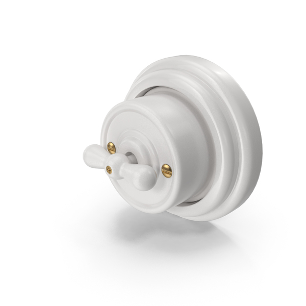 Electrical: White Vintage Switch PNG & PSD Images
