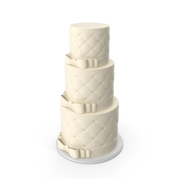 White Wedding Cake with Bows PNG & PSD Images