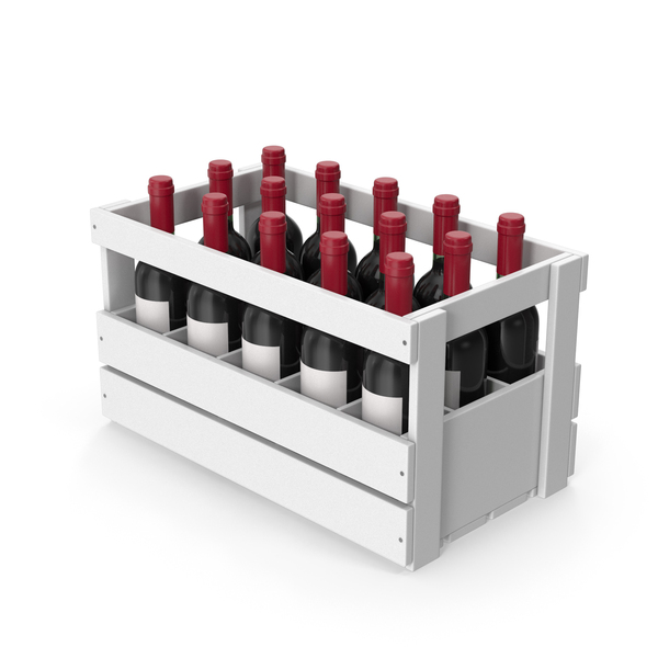 Bottle: White Wine Crate With Wine Bottles PNG & PSD Images