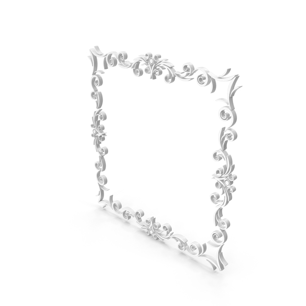 General Decor: White Wreaths Frame PNG & PSD Images