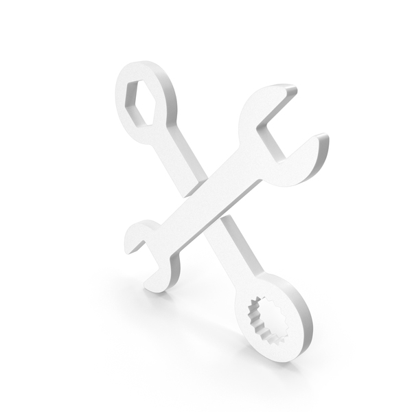 Symbols: White Wrench Icon PNG & PSD Images