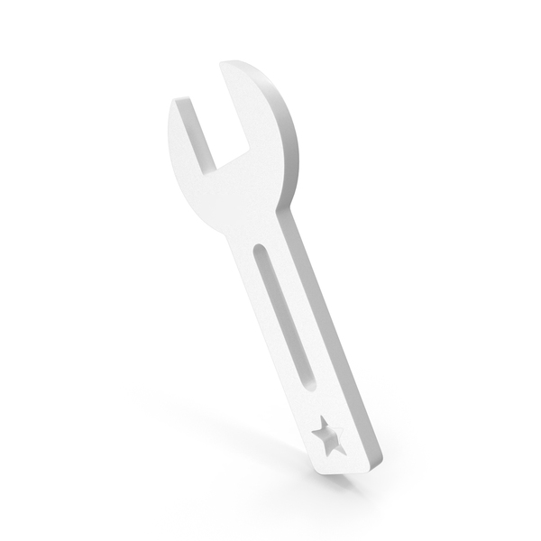 Symbols: White Wrench Icon PNG & PSD Images