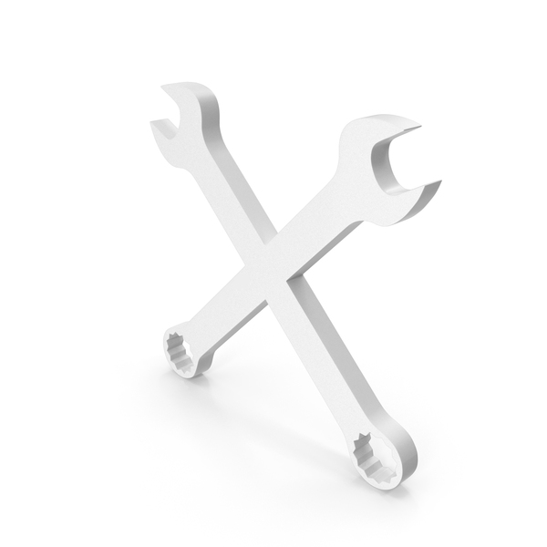 Symbols: White Wrench Symbol PNG & PSD Images