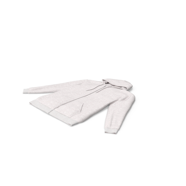 White Zipper Hooded Female Sweatshirt With Pockets PNG & PSD Images