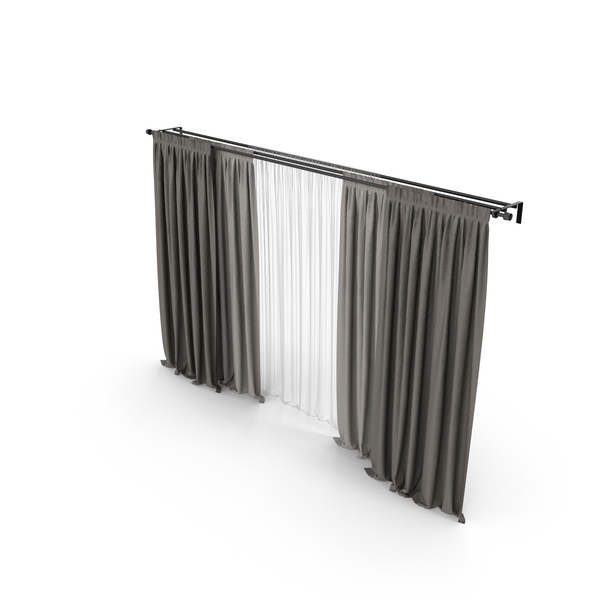 Italian Curtain: Wide Brown Curtains in Two Shades with White Tulle PNG & PSD Images Italian Curtain: Wide Brown Curtains in Two Shades with White Tulle PNG & PSD Images