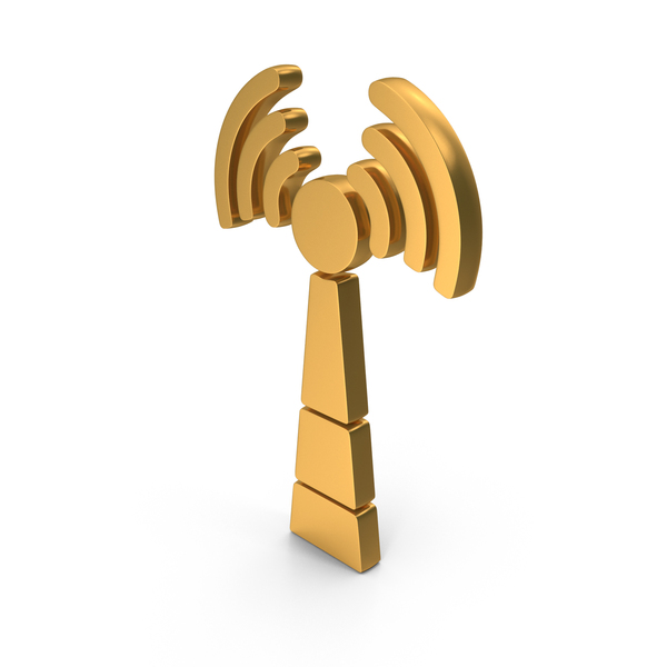 Symbols: Wifi Zone Antenna Icon Gold PNG & PSD Images