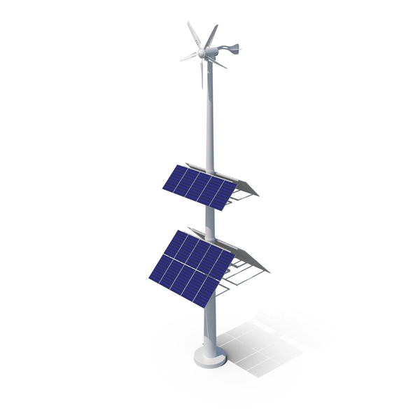 Wind Turbine With Solar Panel PNG & PSD Images