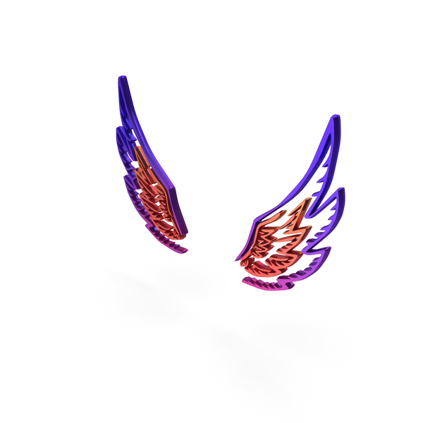 Logo: Wings Flying Blue Orange PNG & PSD Images