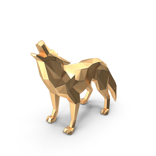 Sculpture: Wolf Statue Gold PNG & PSD Images Sculpture: Wolf Statue Gold PNG & PSD Images