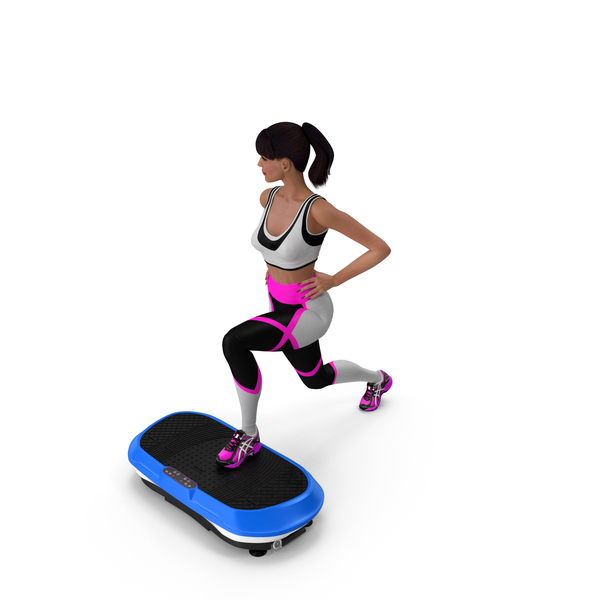Athlete: Woman Exercising On A Fitness Vibration Platform PNG & PSD Images