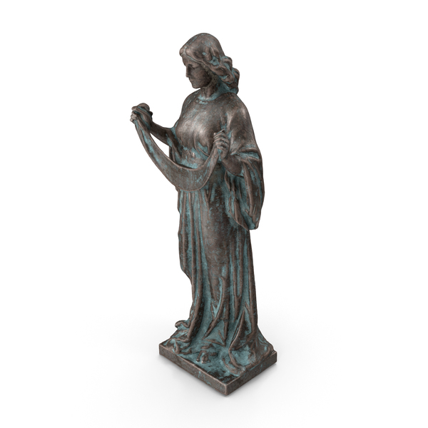 Statue: Woman with Bunting Bronze Outdoor PNG & PSD Images