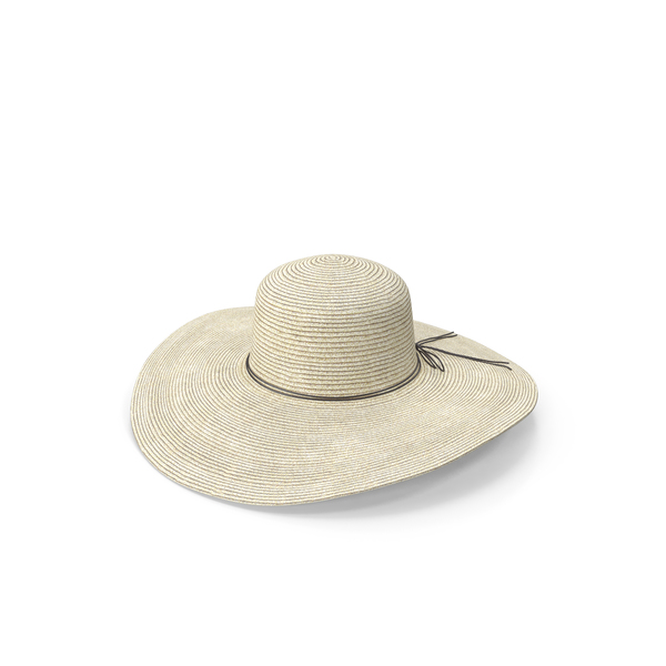 Women Sun Protecting Large Brim Straw Hat PNG & PSD Images