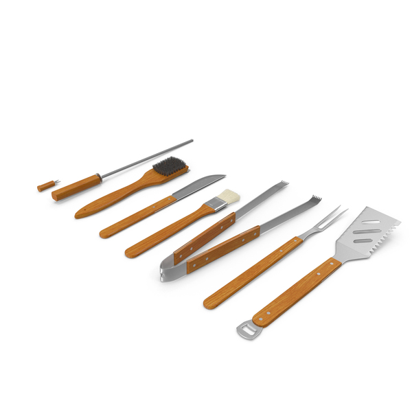 Cooking Utensil: Wood BBQ Tool Set PNG & PSD Images Cooking Utensil: Wood BBQ Tool Set PNG & PSD Images