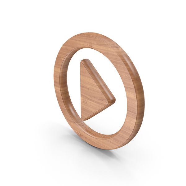 Symbols: Wood Play Button Symbol PNG & PSD Images