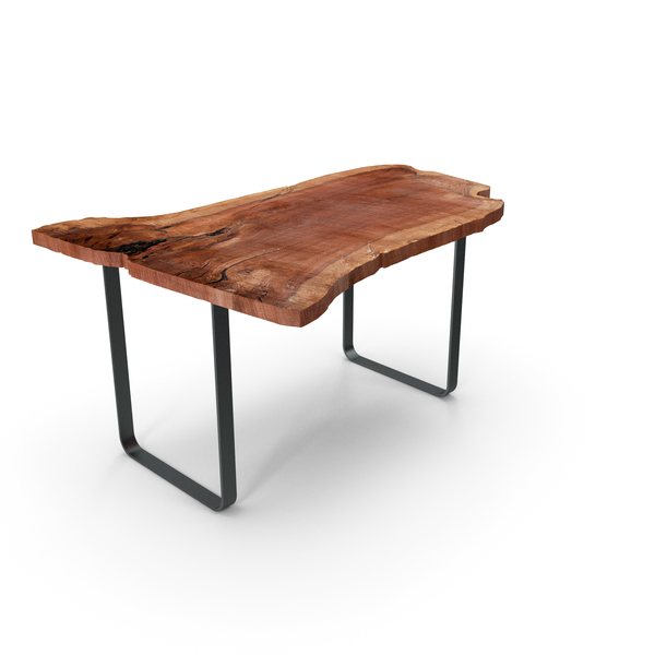 Dining Room Set: Wood Slabs Table PNG & PSD Images