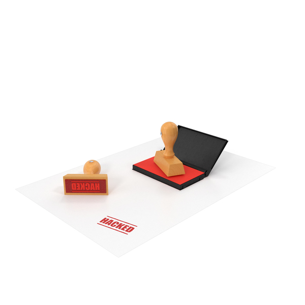 Wood Stamp with Inkpad Hacked Set PNG & PSD Images