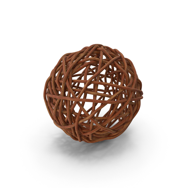 Wood Twig Rattan Wicker Ball Brown PNG & PSD Images