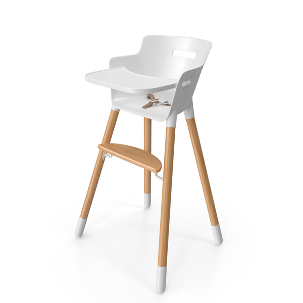 Wooden Adjustable Baby High Chair PNG & PSD Images