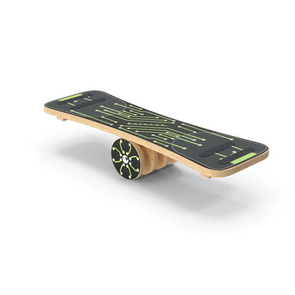 Exercise Equipment: Wooden Balance Board with Roller Green PNG & PSD Images Exercise Equipment: Wooden Balance Board with Roller Green PNG & PSD Images