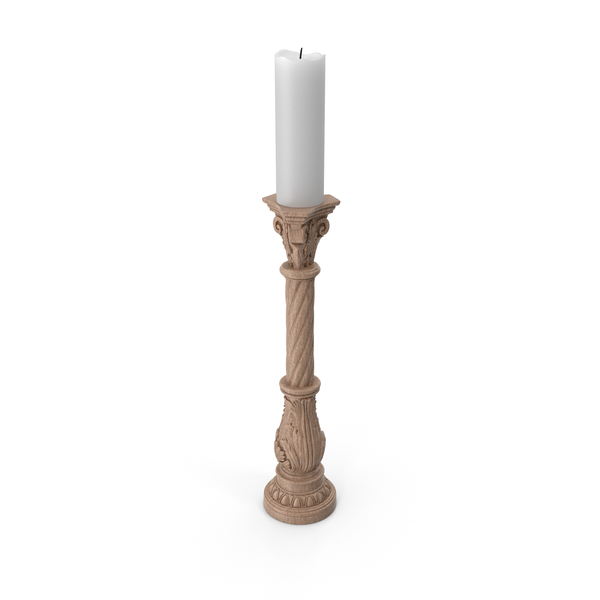 Candlestick: Wooden Baroque Candle Holder PNG & PSD Images Candlestick: Wooden Baroque Candle Holder PNG & PSD Images