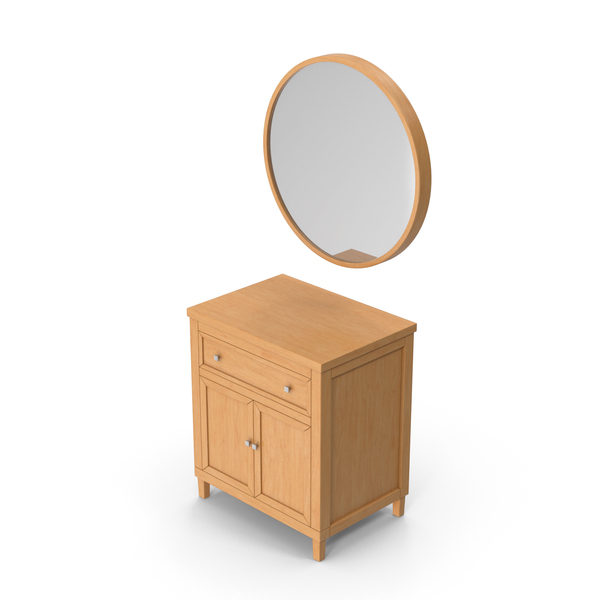 Wooden Bedroom Cabinet With Mirror PNG & PSD Images