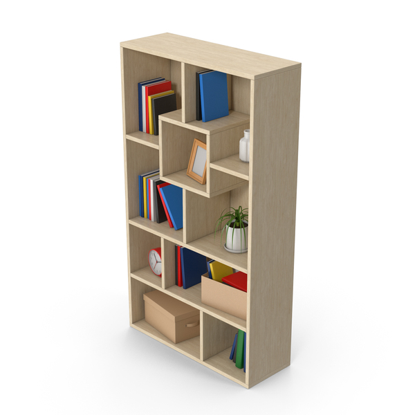 Wooden Bookcase PNG Images & PSDs for Download | PixelSquid - S119197898