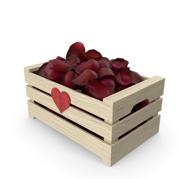 Wooden Box with Petals PNG & PSD Images Wooden Box with Petals PNG & PSD Images