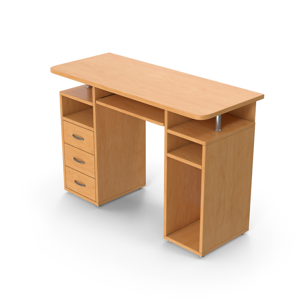 Workstation: Wooden Camputer Desk PNG & PSD Images