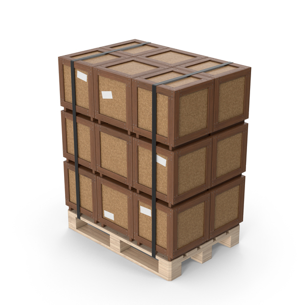 Box: Wooden Crate Cargo Boxes On Pallet PNG & PSD Images Box: Wooden Crate Cargo Boxes On Pallet PNG & PSD Images