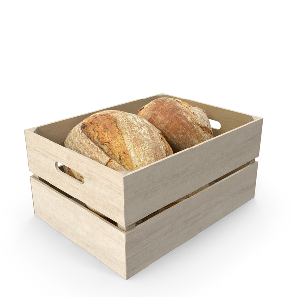 Wooden Crate With Bread PNG & PSD Images Wooden Crate With Bread PNG & PSD Images