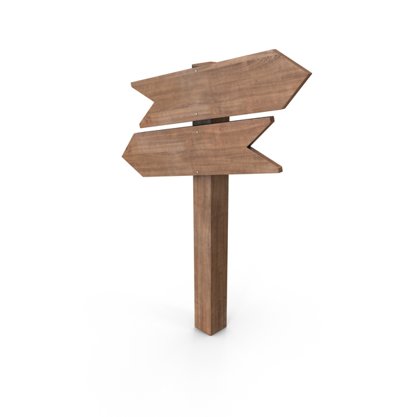 Street: Wooden Direction Sign PNG & PSD Images
