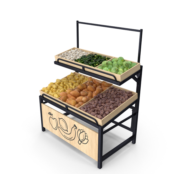 Market Stall: Wooden Display Rack With Vegetables PNG & PSD Images Market Stall: Wooden Display Rack With Vegetables PNG & PSD Images