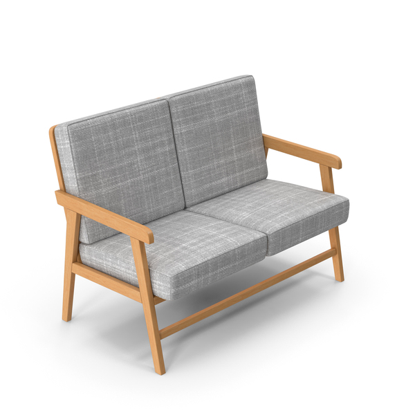 Arm Chair: Wooden Double Armchair PNG & PSD Images