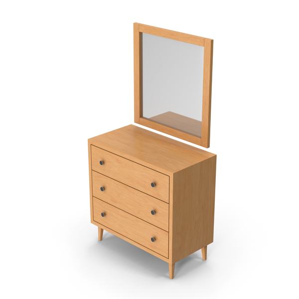 Four: Wooden Drawer Dresser With Mirror PNG & PSD Images Four: Wooden Drawer Dresser With Mirror PNG & PSD Images