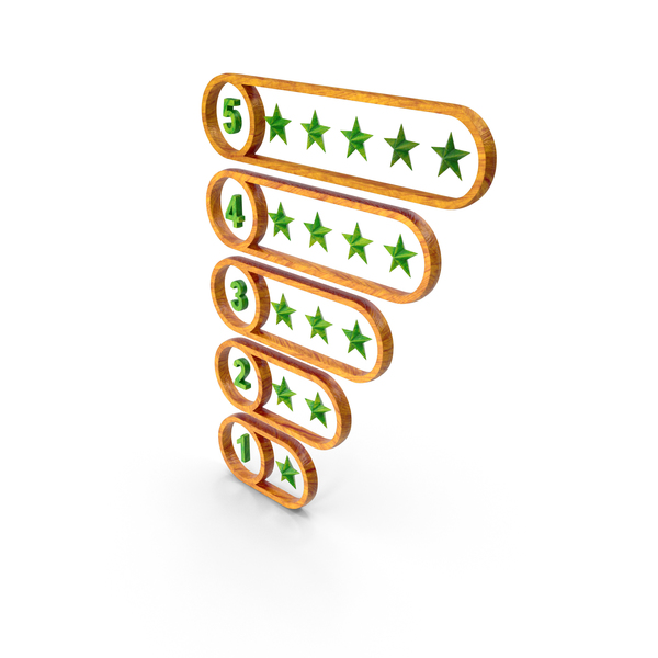 Symbols: Wooden Five Star Customer Rating PNG & PSD Images