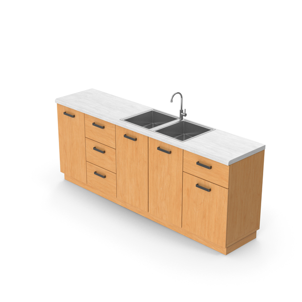 Set: Wooden Kitchen Cabinet PNG & PSD Images