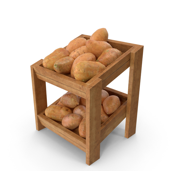 Potato: Wooden Merchandise Shelf with Sweet Potatoes PNG & PSD Images Potato: Wooden Merchandise Shelf with Sweet Potatoes PNG & PSD Images