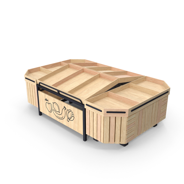 Supermarket Shelving: Wooden Produce Display Rack PNG & PSD Images Supermarket Shelving: Wooden Produce Display Rack PNG & PSD Images